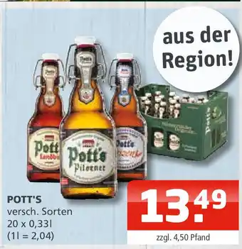 Getränke Oase POTT'S versch. Sorten 20 x 0,33L Angebot