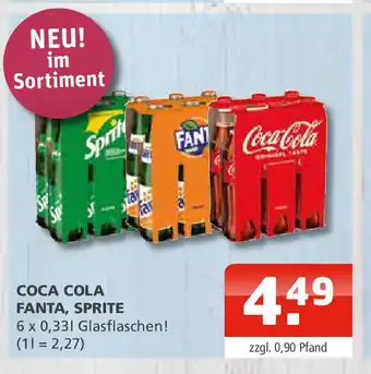 Getränke Oase COCA COLA FANTA, SPRITE 6 x 0,33L Angebot