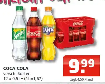 Getränke Oase COCA COLA versch. Sorten 12*500ml Angebot