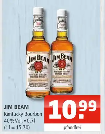 Getränke Oase JIM BEAM Kentucky Bourbon 40% Vol. 0,7L Angebot