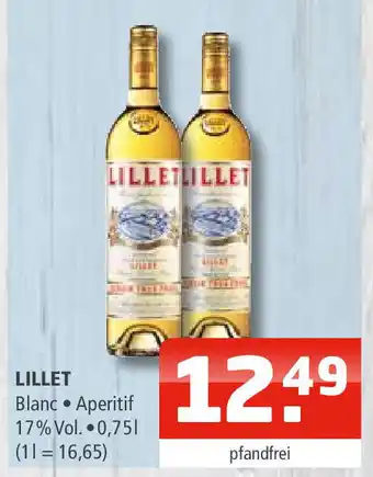 Getränke Oase LILLET Blanc • Aperitif 17% Vol. 0,75L Angebot