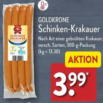 Aldi Nord GOLDKRONE Schinken-Krakauer 300 g Packung Angebot