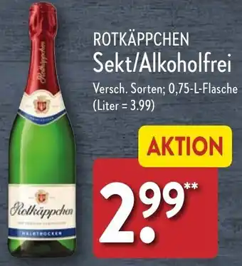 Aldi Nord ROTKÄPPCHEN Sekt/Alkoholfrei 0,75 L Flasche Angebot