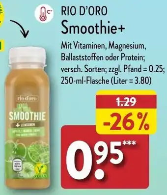 Aldi Nord RIO D'ORO Smoothie+ 250 ml Flasche Angebot