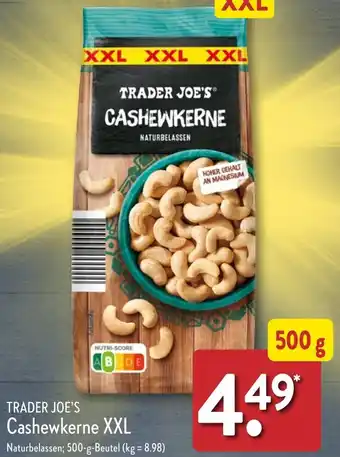 Aldi Nord TRADER JOE'S Cashewkerne XXL 500 g Beutel Angebot