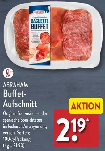 Aldi Nord ABRAHAM Buffet-Aufschnitt 100 g Packung Angebot