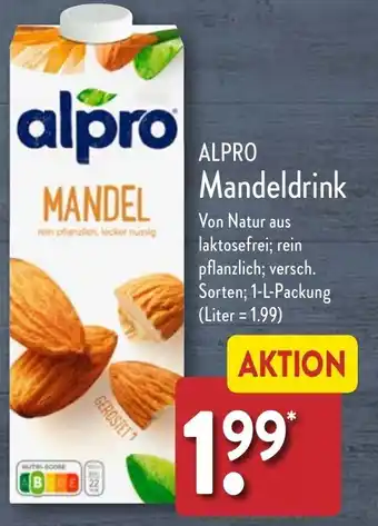 Aldi Nord ALPRO Mandeldrink 1 L Packung Angebot