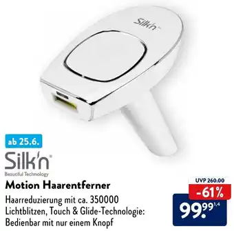 Aldi Nord Silk'n'Ⓡ Motion Haarentferner Angebot