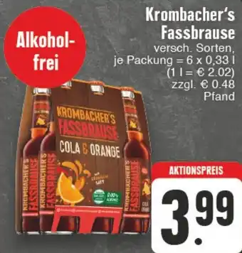 EDEKA Vogl Krombacher's Fassbrause 6x0,33 L Angebot