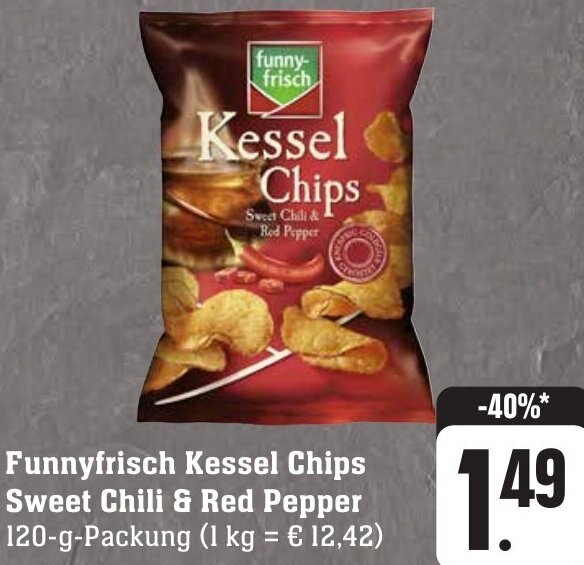 Funnyfrisch Kessel Chips Sweet Chili & Red Pepper 120-g-Packung Angebot ...