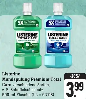 Gebauer's Listerine Mundspülung Premium Total Care 500 ml Flasche Angebot