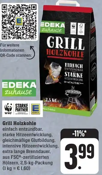 Gebauer's EDEKA zuhause Grill Holzkohle 2,5-kg-Packung Angebot