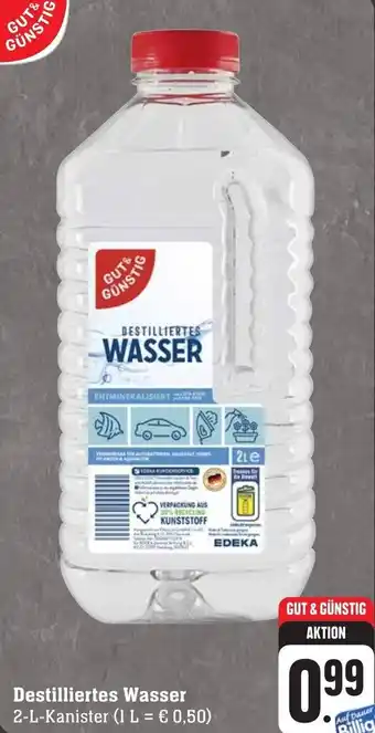 Gebauer's GUT& GÜNSTIG Destilliertes Wasser 2-L-Kanister Angebot