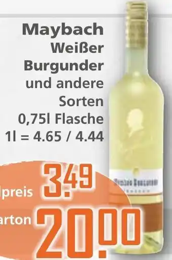 Klaas und Kock Maybach Weißer Burgunder 0,75 L Flasche Angebot