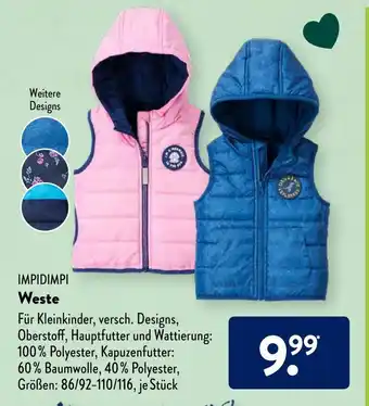 Aldi Süd Impidimpi Weste Angebot