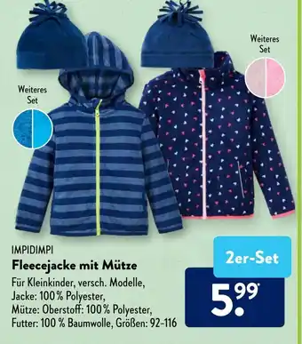 Aldi Süd Impidimpi Fleecejacke mit Mütze Angebot