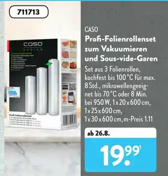 Aldi Süd Caso Profi Folienrollenset zum Vakuumieren und Sous vide Garen Angebot