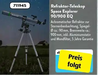 Aldi Süd Refraktor Teleskop Space Explorer 90/900 EQ Angebot