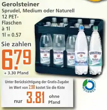 Klaas und Kock Gerolsteiner Sprudel, Medium oder Naturell 12x1 L Angebot