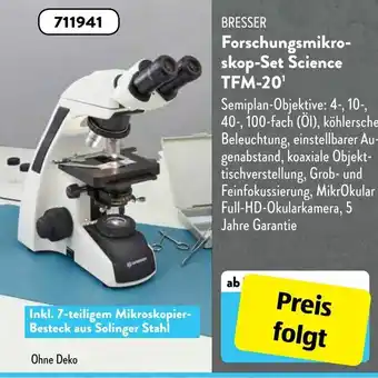 Aldi Süd Bresser Forschungsmikroskop Set Science TFM-20 Angebot