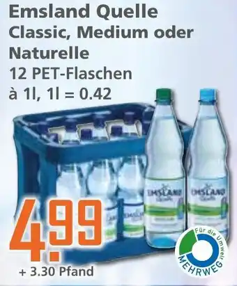 Klaas und Kock Emsland Quelle Classic, Medium oder Naturelle 12x1 L Angebot