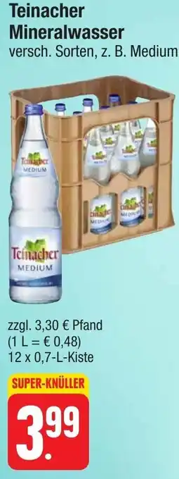 Gebauer's Teinacher Mineralwasser 12x0,7 L Kiste Angebot