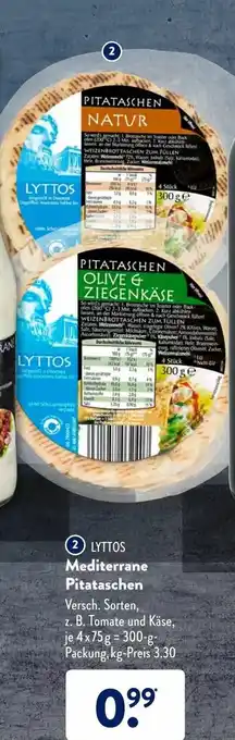 Aldi Süd Lyttos Mediterrane Pitataschen 300g Angebot