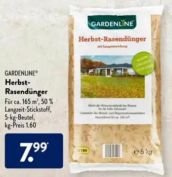 Aldi Süd Gardenline Herbst Rasendünger Angebot