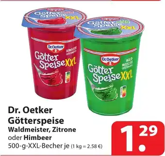 Famila Nord Ost Dr. Oetker Götterspeise Waldmeister, Zitrone oder Himbeer 500-g-XXL-Becher je (1 kg = 2.58 €) Angebot