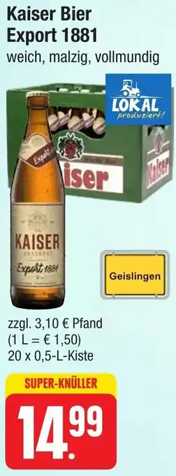 Gebauer's Kaiser Bier Export 1881, 20 x 0,5-L-Kiste Angebot