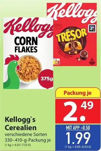 Famila Nord Ost Kellogg's Cerealien verschiedene Sorten 330-410-g-Packung je (1 kg = 6.07-7.55 €) Angebot