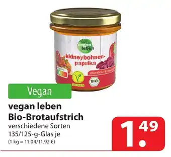 Famila Nord Ost vegan leben Bio-Brotaufstrich verschiedene Sorten 135/125-g-Glas je (1 kg = 11.04/11.92 €) Angebot