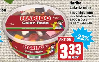 Hit Haribo Lakritz oder Fruchtgummi 1000g Angebot