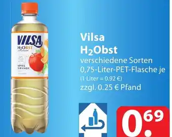 Famila Nord Ost Vilsa H₂Obst verschiedene Sorten 0,75-Liter-PET-Flasche je Angebot