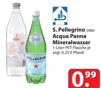 Famila Nord Ost S. Pellegrino oder Acqua Panna Mineralwasser 1-Liter-PET-Flasche je zzgl. 0.25 € Pfand Angebot