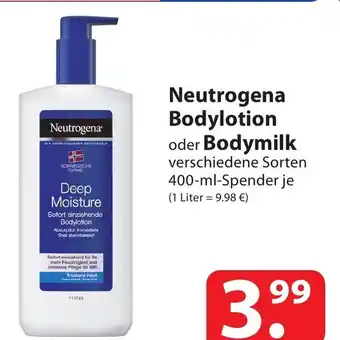 Famila Nord Ost Neutrogena Bodylotion oder Bodymilk verschiedene Sorten 400-ml-Spender je Angebot