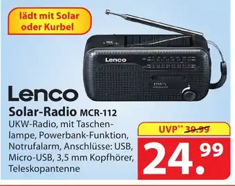 Famila Nord Ost Lenco Solar-Radio MCR-112 Angebot