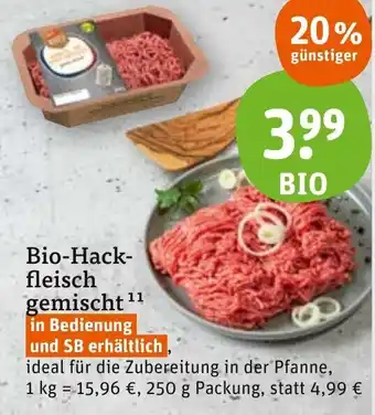 tegut Bio-Hackfleisch gemischt 250 g Packung Angebot