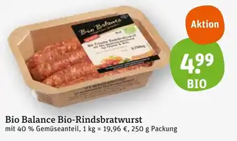 tegut Bio Balance Bio-Rindsbratwurst 250 g Packung Angebot