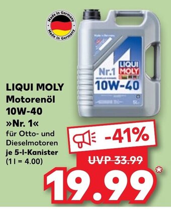 Kaufland LIQUI MOLY Motorenöl 10W-40 »Nr. 1« Angebot