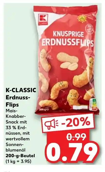 Kaufland K-CLASSIC Erdnussflips 200-g-Beutel Angebot