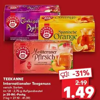 Kaufland TEEKANNE Internationaler Teegenuss 20-Btl.-Packg. Angebot