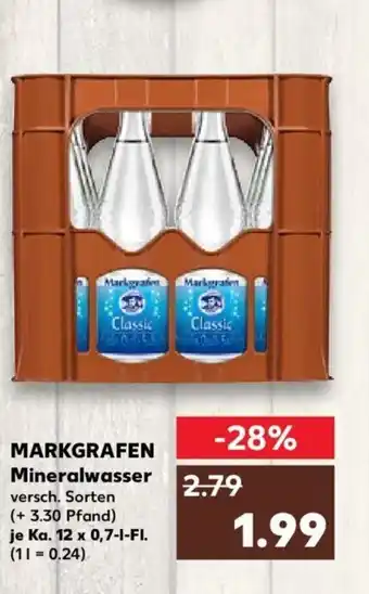 Kaufland MARKGRAFEN Mineralwasser Ka. 12 x 0,7-1-Fl. Angebot