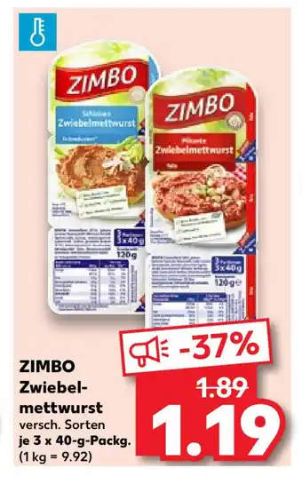 Kaufland ZIMBO Zwiebel-mettwurst 3 x 40-g-Packg. Angebot