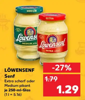 Kaufland LÖWENSENF Senf 250 ml Glas Angebot