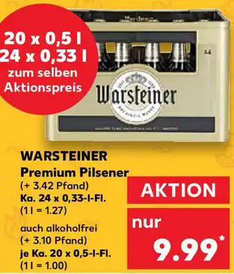 Kaufland WARSTEINER Premium Pilsener Ka. 24 x 0,33 l Fl. Angebot