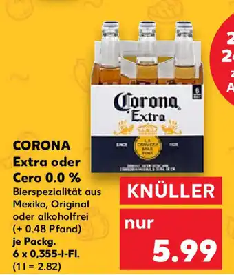 Kaufland CORONA Extra oder Cero 0.0 % 0,355 l Fl. Angebot