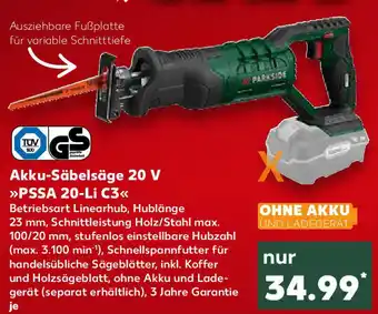 Kaufland Akku-Säbelsäge 20 V »PSSA 20-Li C3<< Angebot