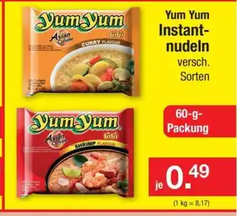 Zimmermann Yum Yum Instant- nudeln 60g Angebot