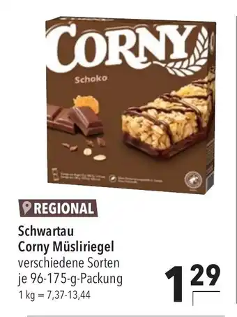 CITTI Markt Schwartau Corny Müsliriegel verschiedene Sorten je 96-175-g-Packung 1 kg = 7,37-13,44 Angebot